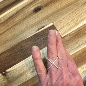 Swarovski Silver Crisscross Ring
